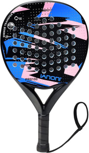 Padel Racket Carbon Fiber Surface with EVA Memory Flex Foam Core Padel Tennis Racquets Lightweight - blue