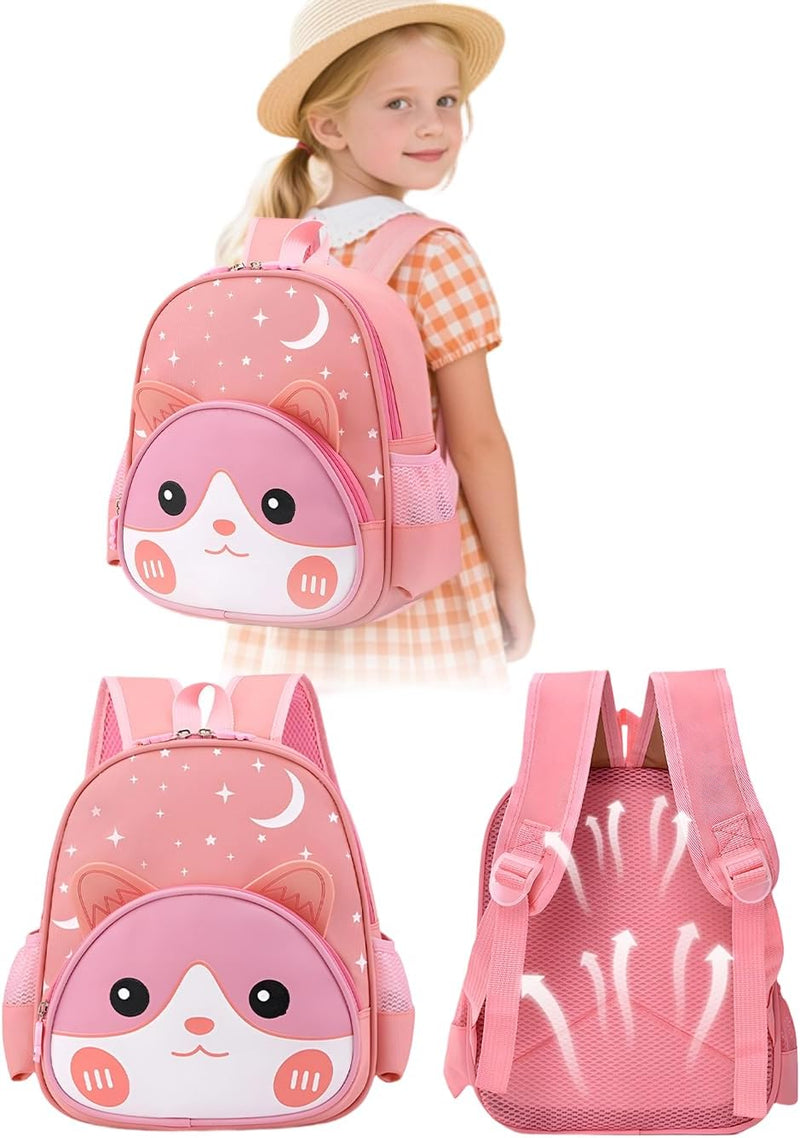 Kids Backpack, Toddler School Bag, Small Kids Daypack, Baby Preschool Bag, Cute Cartoon Travel Bag for Baby Boys and Girls, Perfect for Kindergarten, Travel, School - Pink