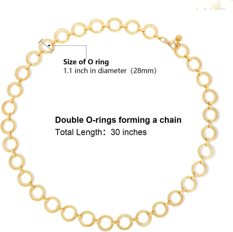 Kids Metal Waist Chain Belt - Adjustable Shiny Waist Chain for Girls, Fashion Accessory for Dresses, Skirts, Jumpsuits - Stylish, Durable 31.5 Inch Kids Waistband Necklace