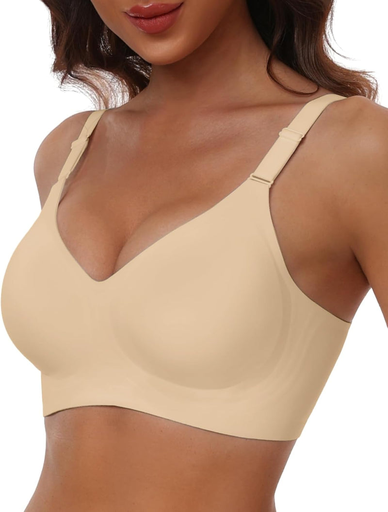 womens Ultimate Wireless Bra Full Coverage Bra - Semolina