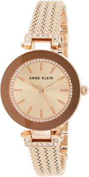 Women's Premium Crystal Accented Mesh Bracelet Watch - Rose Gold
