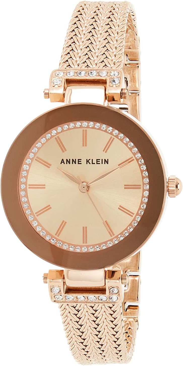 Women's Premium Crystal Accented Mesh Bracelet Watch - Rose Gold
