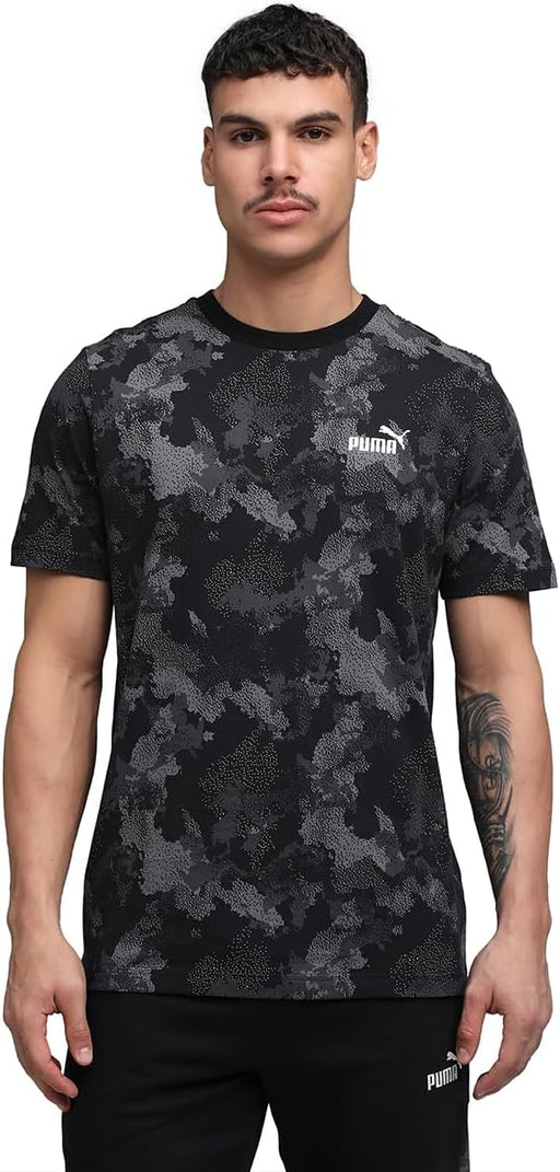 mens ESS CAMO AOP Tee PUMA Black T-Shirt - PUMA Black