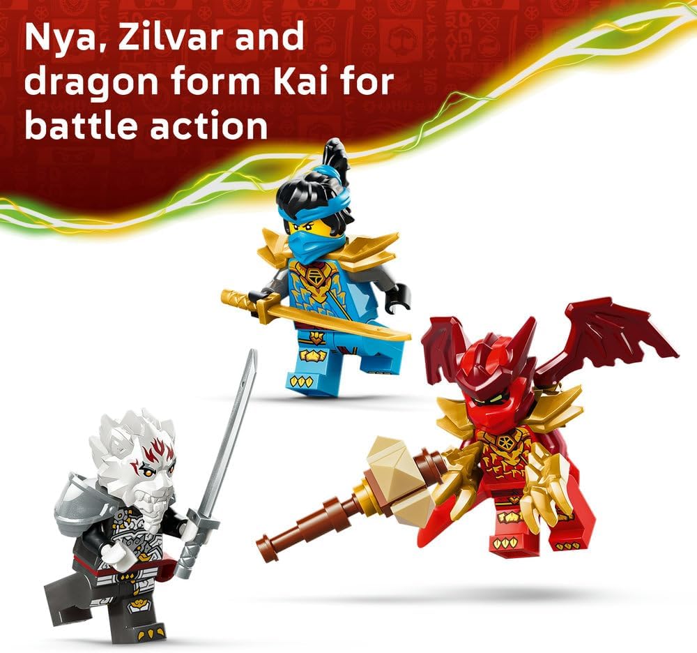 NINJAGO Zilvar and Grimtak the Dragon Beast - Ninja Toy w/Action Figure, 3 Minifigures incl. Kai & Nya - Birthday Gift for 7+ Year Old Boys & Dragons Rising Fans - 71863 – image 5
