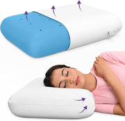 MY ARMOR Ventilated Cool Gel Memory Foam Pillows for Sleeping, Orthopedic Pillows for Neck Pain Relief (White Cover, Cool Gel Thin (pack of 1)) - Cool-Gel Pillow with No Cover King - Extra Thick (Pack of 1)