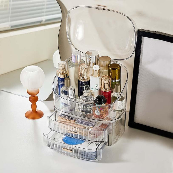 ALOXE Cosmetic Organizer Box Drawers Storage Plastic Stationary Box | Make Up Organiser For Women