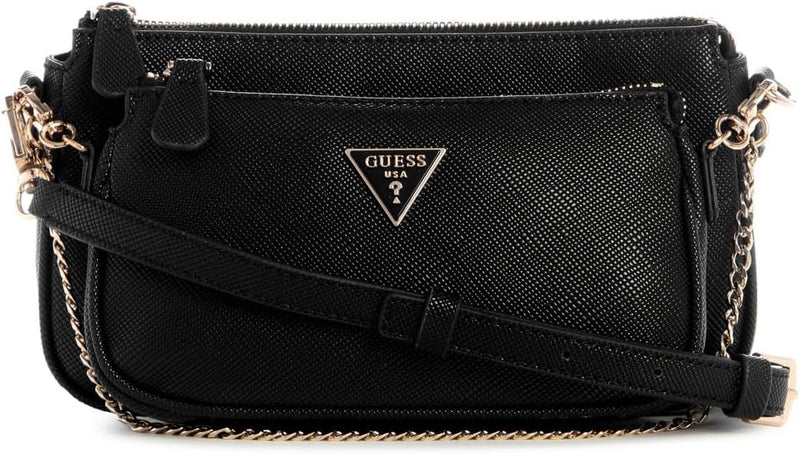 Womens Noelle Crossbody Double Pouch Handbag - Black