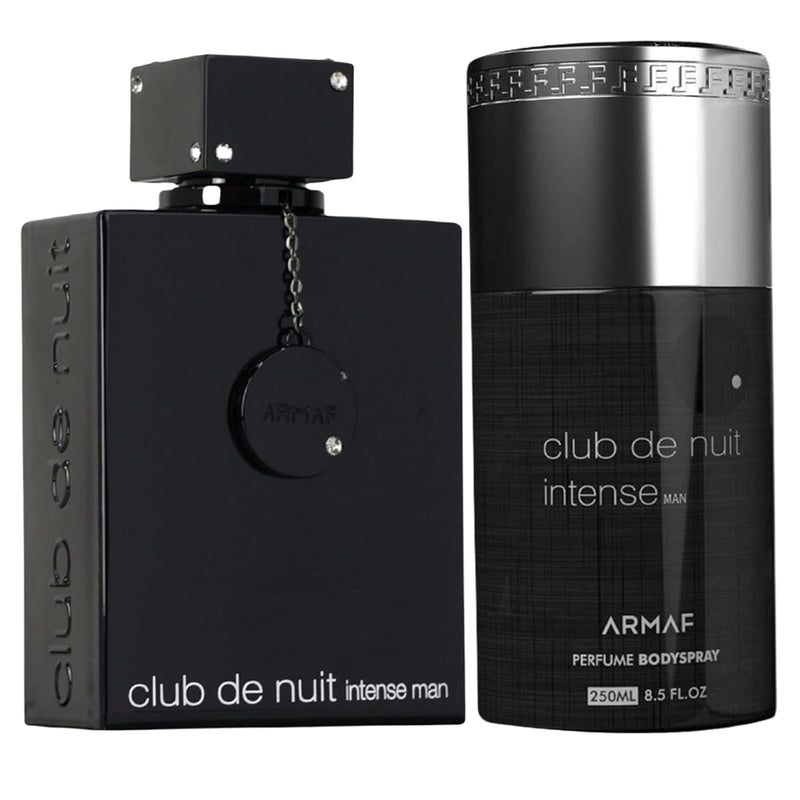 Armaf Club De Nuit Intense Man Perfumes Gift Set, Club De Nuit Intense Eau De Parfum 200ml Black + Club De Nuit Intense Man Perfume Body Spray 250ml, perfume for men, the fragrance for him, giftset