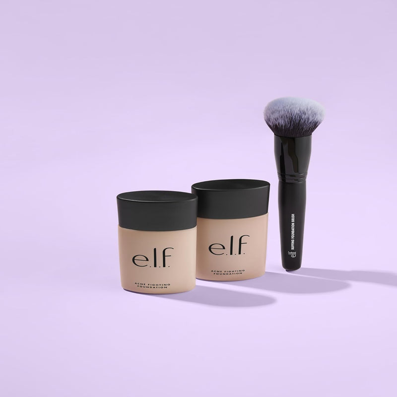 e.l.f. Buffing Foundation Brush, Makeup Brush For An Airbrushed Finish & Even Coverage, Can Be Used With Powder, Cream & Liquids, Vegan & Cruelty-Free