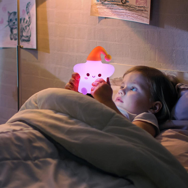 One Fire Silicone Rechargeable Battery Cute Stars Night Light for Kids