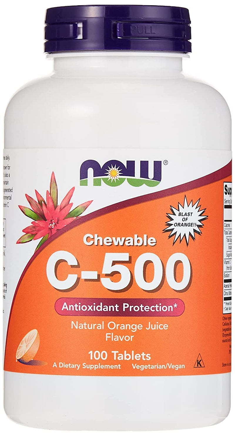 Now C-500 Vitamin C Chewable Tablet For Antioxidant Support, Pack of 100's
