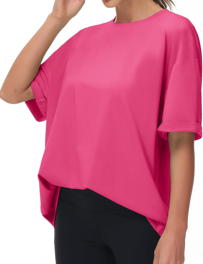 THE GYM PEOPLE Women's Casual Oversized T-Shirts Summer Crewneck Short Sleeve Workout Basic Tee Tops