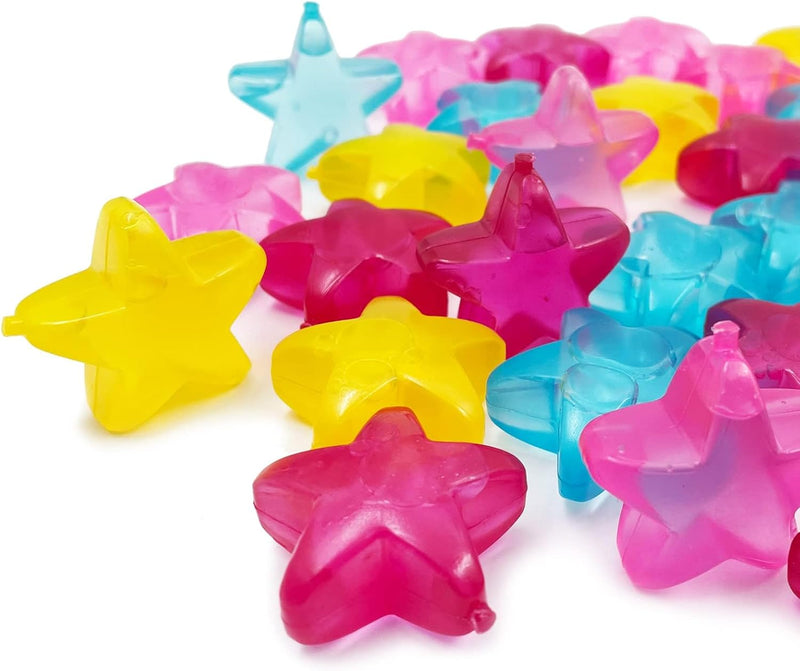 Reusable Ice Cube, 40Pcs Plastic Ice Cubes, Quick-Freeze Easy-to-Clean Refreezable Fake Ice Cubes, Ice Cubes Artificial Ice Cubes Drink Cold Cubes Outdoor Travel Ice Tray (Shape of Stars)