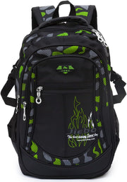 Jungen Schultasche Teenager Schulrucksack Jugendliche Rucksack Schule Daypacks Kinder Gro Schulranzen Wasserdicht - 3-green