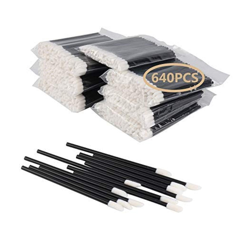 650PCS Disposable Lip Brushes Make Up Brush Lipstick Applicators Wands Makeup Brushes Lip Gloss Tester Wands Tool Kits Beauty Makeup Tool Kits Black