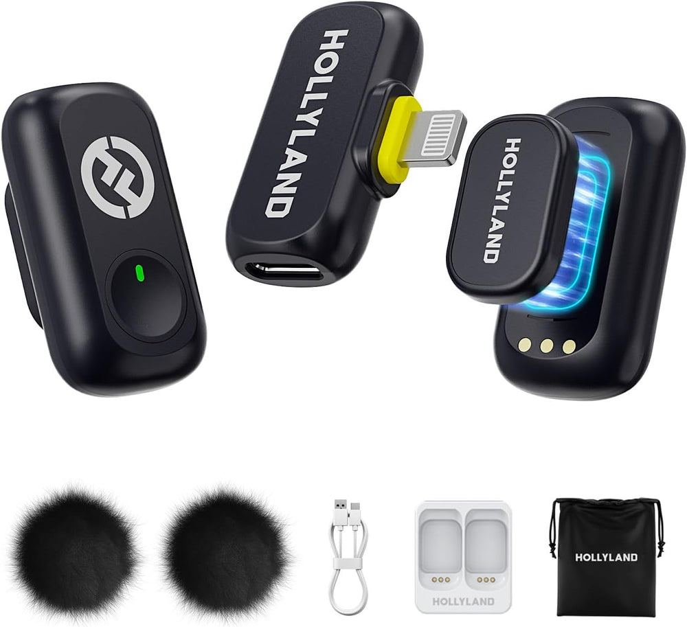 Hollyland (Lark A1 Mini Duo) Wireless Microphone (Space Gray, with Lightning RX)