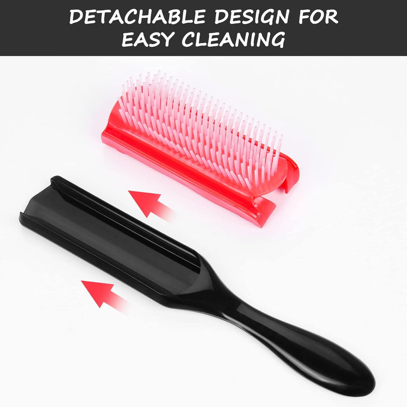 Sagreeny Hair Brush, Styling Brush 9-Row Cushion Hair Brush for Separating, Shaping, Defining Curls, Blow-Drying, Styling, Detangling,Use conditioner on wet hair to create smooth curly hair.