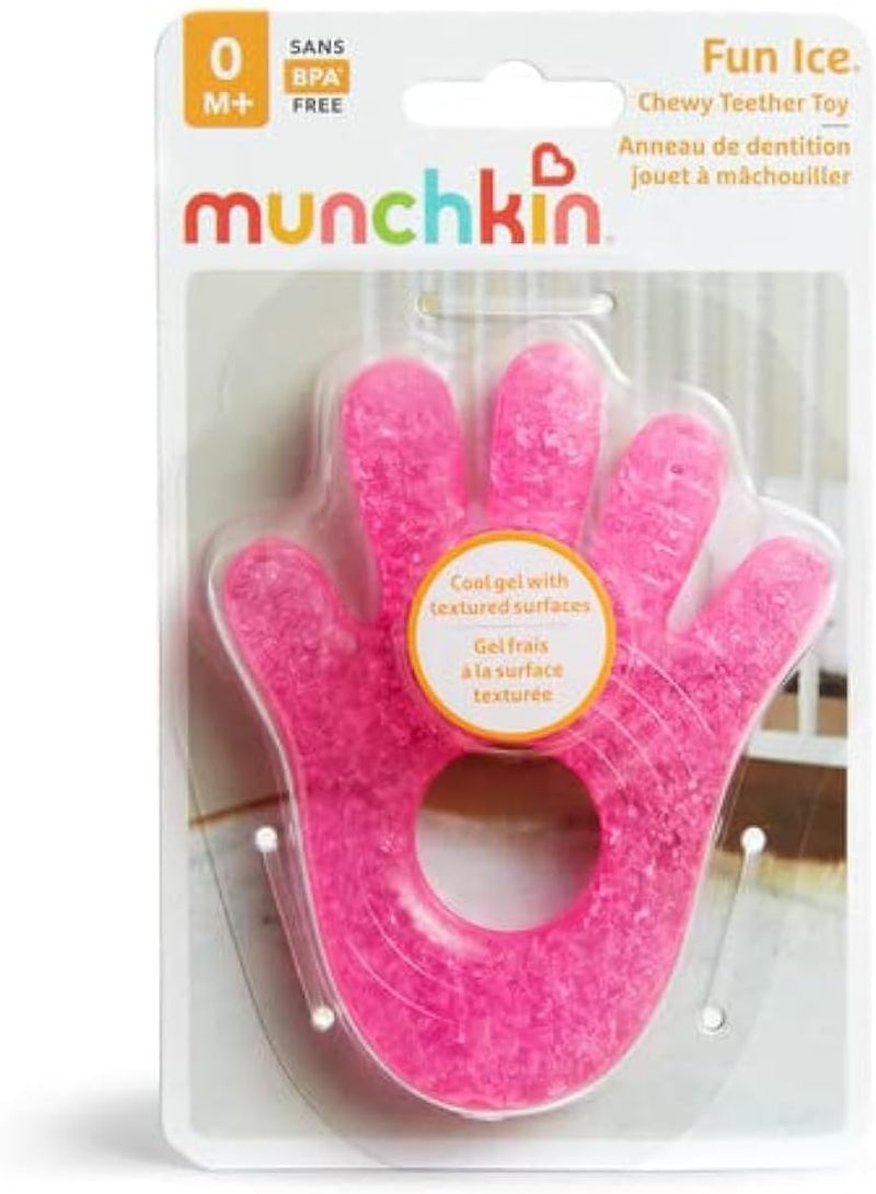 Munchkin Fun Ice Chewy Teether - Pack of 1- Pink hand