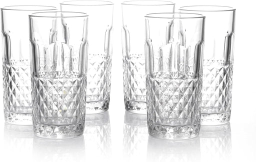 Cuisine Art Ligne Hi-Ball Drinking Glasses Set 255ML Clear, Lead-Free, Stackable, Dishwasher Safe, Restaurant Quality Barware, Premium Glassware for Home Kitchen, Parties & Gift - Hi-Ball
