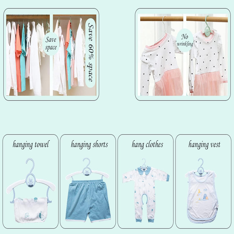 TOMVAES Kids Baby Hangers,11"- 14" Adjustable de Children Coat Hangers for Baby, 20pcs Toddler Kids Child Nursery Closet Hangers, Non-Slip and Extendable Laundry Plastic Infant Hangers (Pink)
