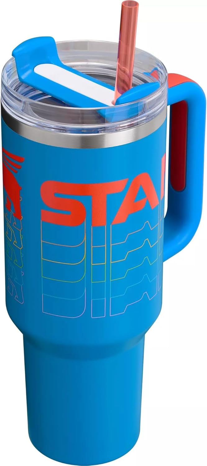 STANLEY Nectarine Quencher H2.0 FlowState Stainless Steel Vacuum Insulated Tumbler with Lid and Straw for Water, Iced Tea or Coffee (Nectarine, 40 oz)