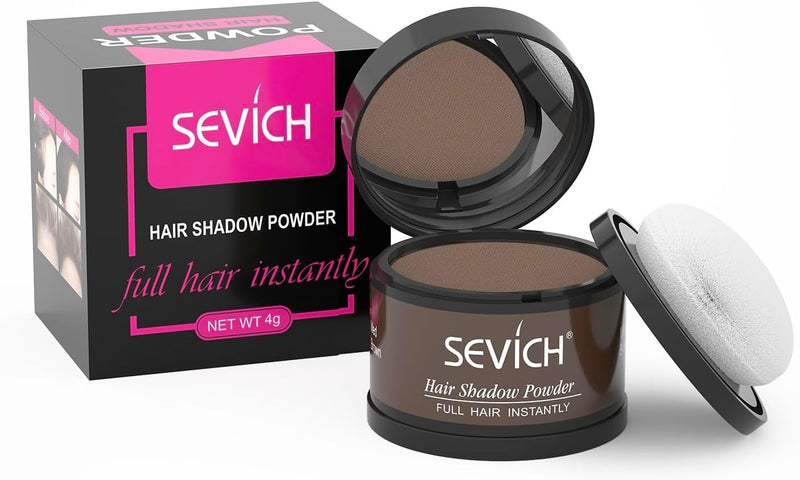 Sevich Hairline PowderInstantly Conceals Hair Loss, Root Touch up Powder, Hair Shadow Toppers for Women & Men, Touch Up for Thinning Gray Hair, Windproof & Sweatproof, Medium Brown - 3.97 g (Pack of 1) Med Brown