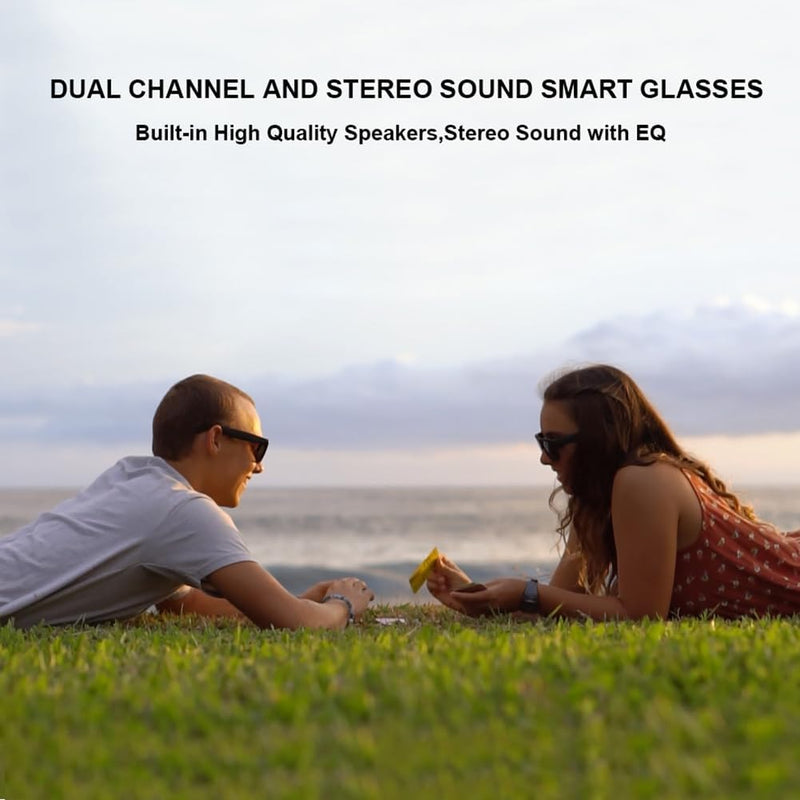 OhO sunshine OhO Bluetooth Sunglasses,Voice Control and Open Ear Style Smart Glasses Listen Music and Calls with Volume UP and Down,Bluetooth 5.0 Audio Glasses and IP44 Waterproof, unisex-adult