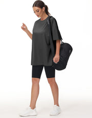 THE GYM PEOPLE Women's Casual Oversized T-Shirts Summer Crewneck Short Sleeve Workout Basic Tee Tops