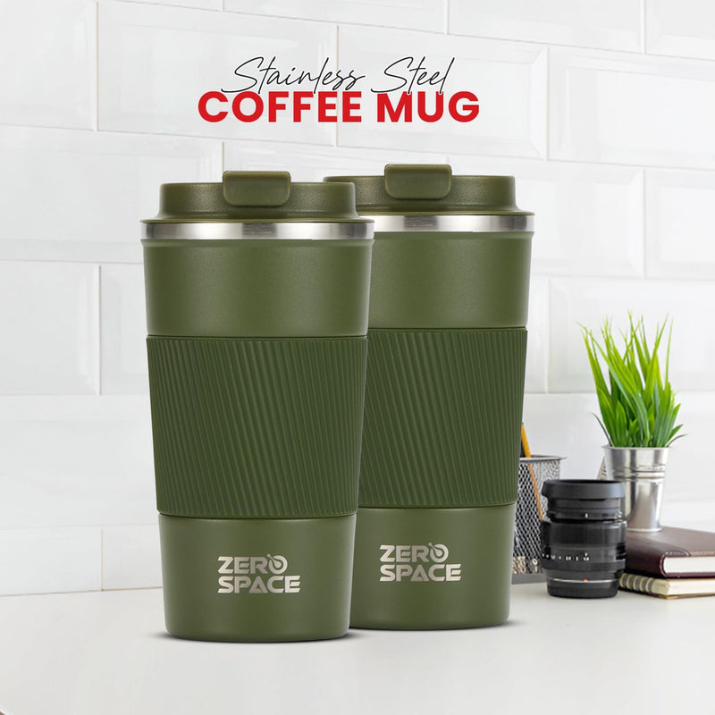 ZeroSpace Travel Coffee Mug, Stainless Steel Coffee Tumbler, Double Wall Vacuum Hot and Cold Insulated Coffee Mug for Home Travel Office Outdoor Works (Black - 500ml)