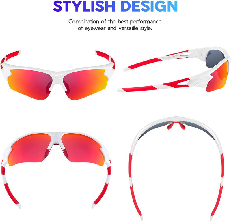 Polarized Sports Sunglasses for Men Women Youth Baseball Fishing Cycling Running Golf Motorcycle Tac Glasses UV400