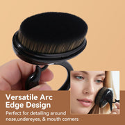 Foundation Brush for Liquid Makeup, Self Tanner Applicator Tanning Brush with Swan-shap Handle and Case, Body Makeup Brush Kabuki Brush for Smooth Application & Even Coverage (Black)