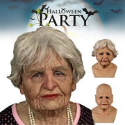 Realistic Latex Old Man Mask Male Disguise Halloween Fancy Dress Head the Elder Old Man Headgear for Masquerade Halloween Realistic Headgear Decoration Human Wrinkle Scary Hat Creepy Wrinkle Mask (E1)