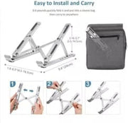 Adjustable Laptop Stand, Portable Aluminium Laptop Riser Laptop Holder for Desk, Foldable Ventilated Cooling Computer Support Stand for Apple MacBook Pro/Air, HP, Sony, Dell, Notebook Stand and more.