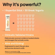 Gut Balance SuperGut Stick for Gut Health, Strong Digestion & Immunity Probiotics + Inulin + Vitamin C For Men & Women 3Bn CFU of Clinically Proven Strains 30 Days Pack