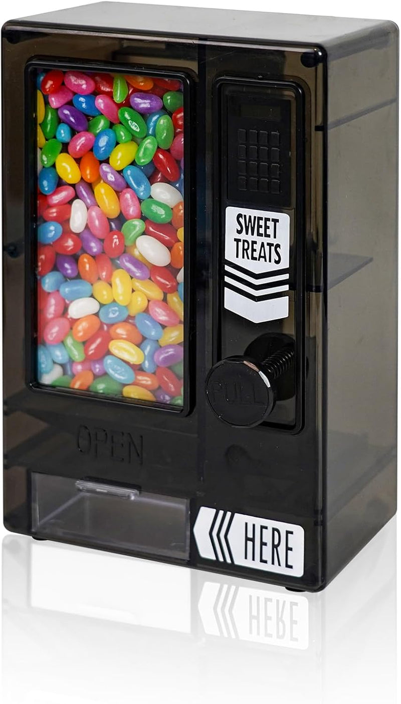 Cute Manual Candy Dispenser for Desktop, Mini Vending Machine for Mini Candies, Birthday Christmas Gift for Girls Friends (Black)