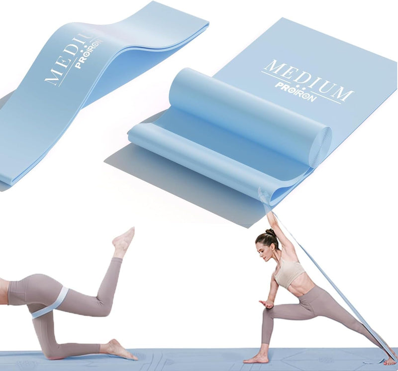 PROIRON 2 in 1 Resistance Bands Set - Includes Resistance Loop Bands, Physical Therapy Bands for Home Fitness, Stretching, Strength Training, Physical Therapy,Elastic Workout Bands for Whole Body - Resistance Loop Bands+Stretch Bands - Blue-2M(Latex)