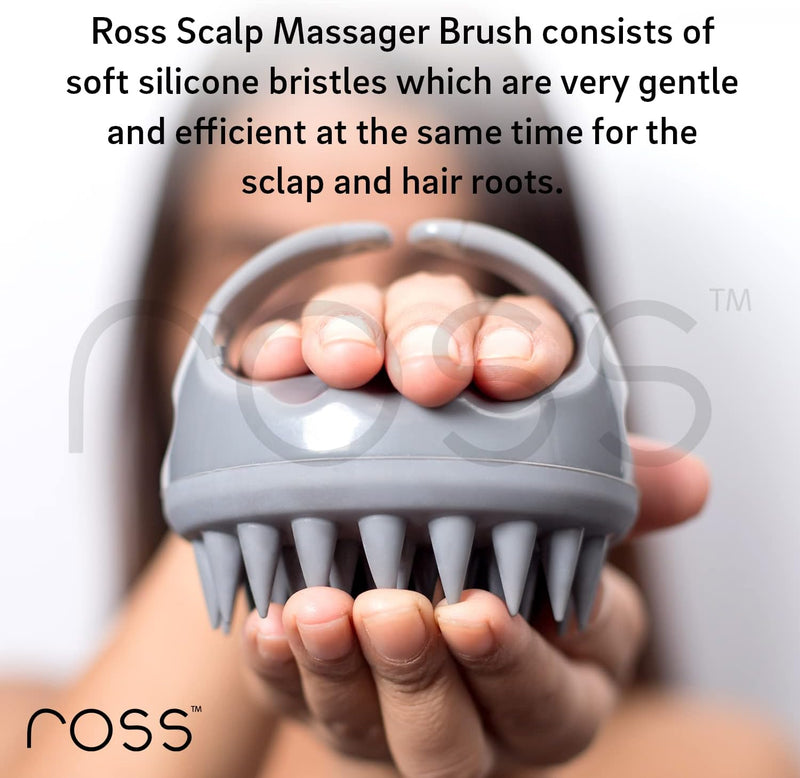 Ross Hair Scalp Massager Shampoo Brush with Soft Silicone Bristles (Black)