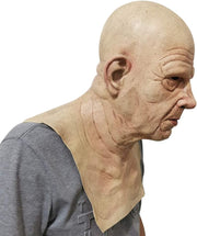 Old Man Mask Realistic Bald Man Mask Wrinkle Full Head Mask Halloween Costume Props