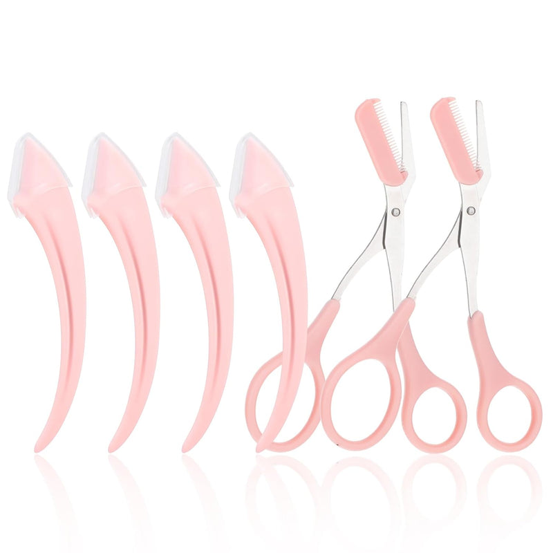 6Pcs Eyebrow Trimmer Set, Eyebrow Scissors with Comb for Beginners Facial Hair Removal Tool Beauty Accessories for Men Women