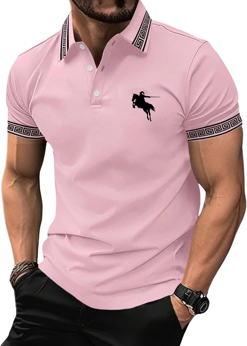 Polo T Shirt for Men Men Casual T-Shirt Polo - Pink