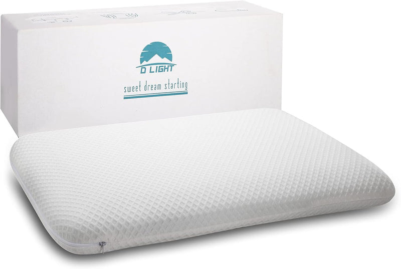 Slim 3.2" Memory Foam Full Pillow-Thin, Flat, Soft Yet Supportative for Belly, Back& Stomach Sleepers - 3.2" Slim(Standard)