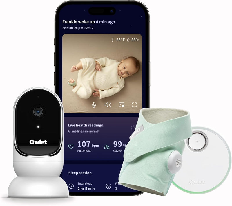 Owlet® Dream Duo Smart Baby Monitor: FDA-Cleared Dream Sock® Plus Owlet Cam - Tracks & Notifies for Pulse Rate & Oxygen While Viewing Baby in 1080p HD WiFi Video