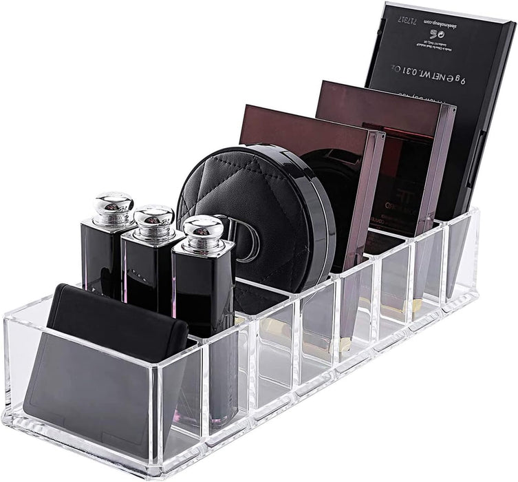 OFRANK Clear Acrylic Compact Organizer Blushes Highlighters Eyeshadow Makeup Organizer, 8 Spaces