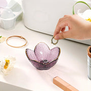 Jewelry Tray Glass Ring Dish Trinket Tray Gifts For Women Unique Birthday Gifts For Friends Sisters Jewelry Organizer Key Bowl Cute Room Decor Small Women Friendship Christmas House Warming Gifts - Purple