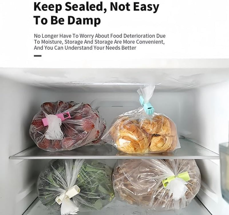 12 Pcs Squeeze and Lock Bread Bag Clips, Bread Clips Resuable, Bag Clips for Food Storage, Sturdy Bread Cilp, Heavy Plastic, Handy Bag Cinch, Easy to Use with Bread Bag Closures