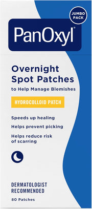 PM Overnight Spot Patches, Advanced Hydrocolloid Healing Technology, Fragrance Free, 80 Count - 9 mm x 12 mm