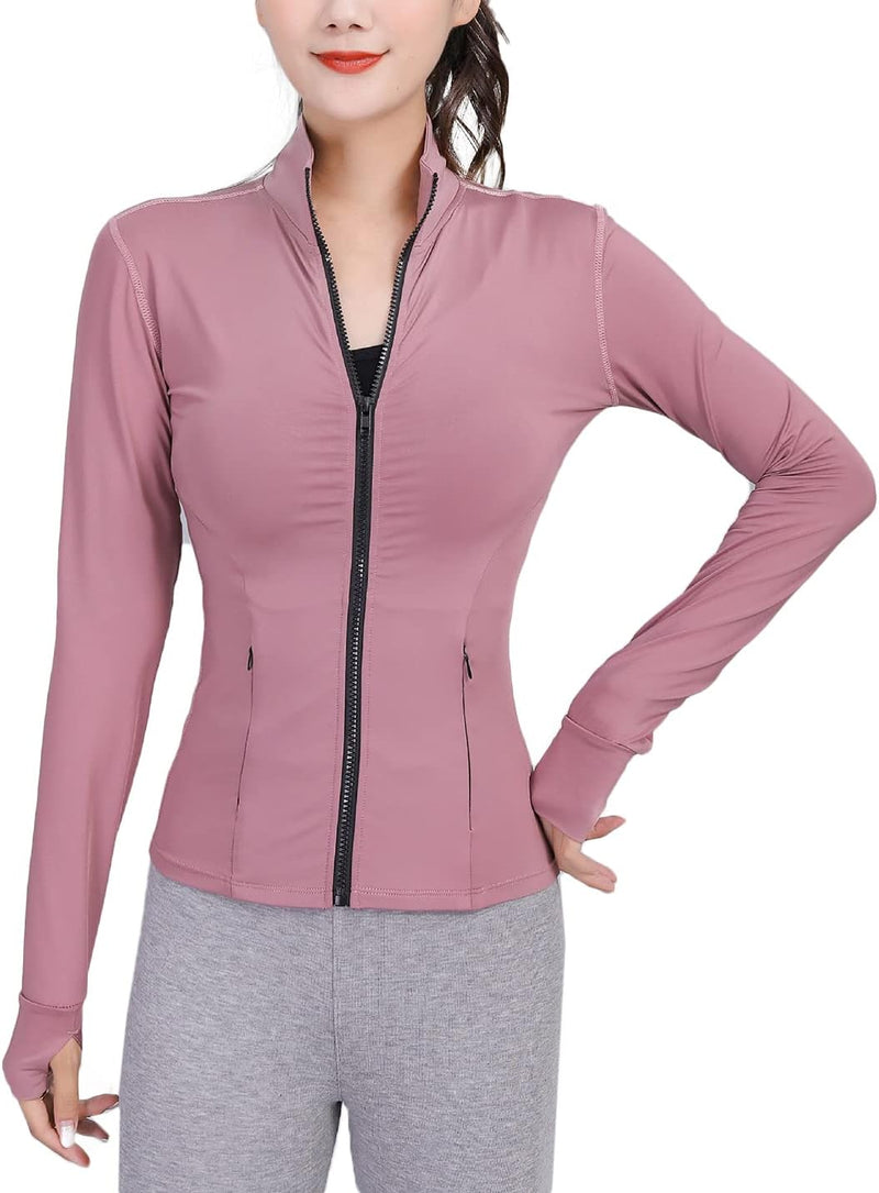 Women Athletic,full Zip Casual - Red