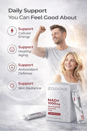 Zooone - NAD+ Supplement (30 Units), Nicotinamide Riboside & Premium Resveratrol, DNA Repair & Healthy Aging, Advanced NAD Supplement for Men & Women, Power Cell Energy