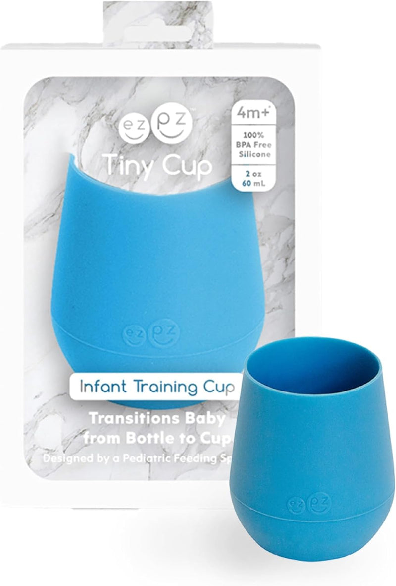 ez pz Ezpz Tiny Cup (Sage) - 100% Silicone Training Cup For Infants - Designed By A Pediatric Feeding Specialist - 4 Months+, EUtss001, Infants Training Cup