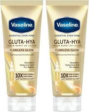 Essential Even Tone Body Lotion with moisturising petroleum jelly, Flawless Glow, Gluta-Hya Serum Burst UV, 10X More Powerful than Vitamin C, 200ml (Pack of 2)